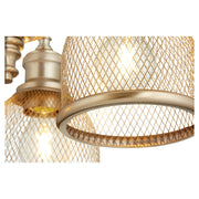 Quorum Omni 3 Light Chandelier, Aged Brass