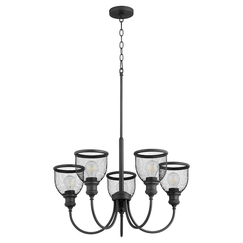 Quorum Omni 5 Light Chandelier, Noir