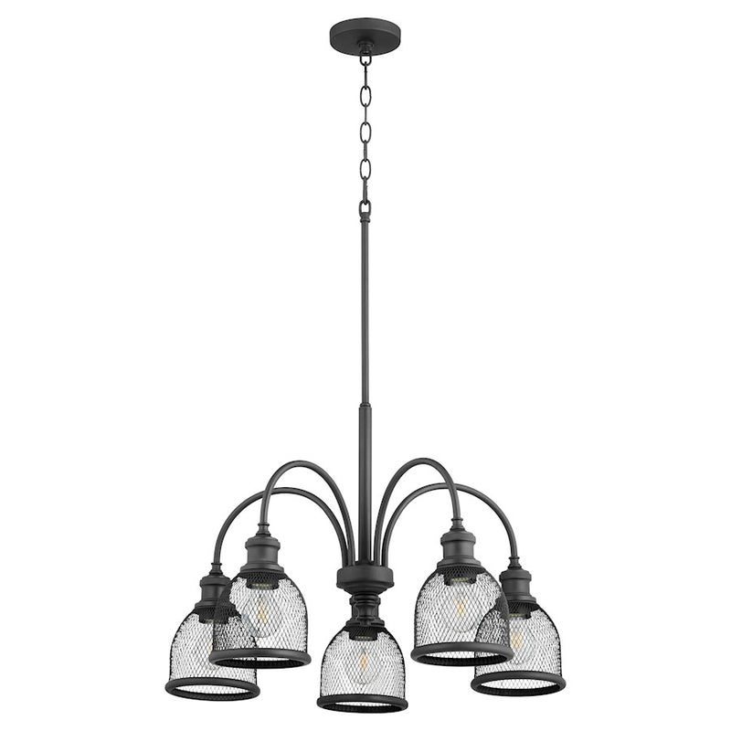 Quorum Omni 5 Light Chandelier, Noir