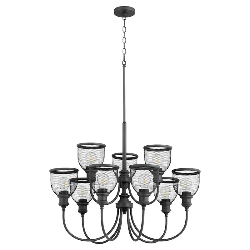 Quorum Omni 9 Light Chandelier, Noir
