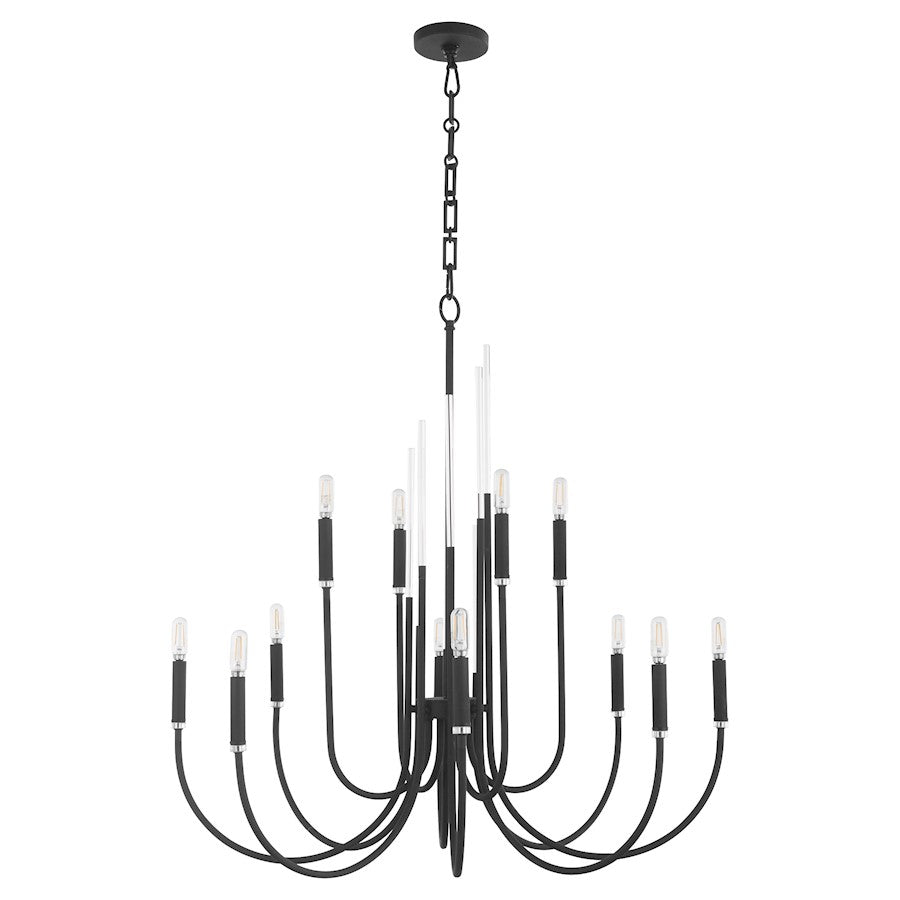 Quorum Summit 12Lt Chandelier, Textured Black - 6223-12-69