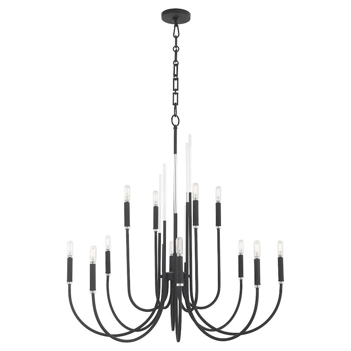 Quorum Summit 12Lt Chandelier, Textured Black