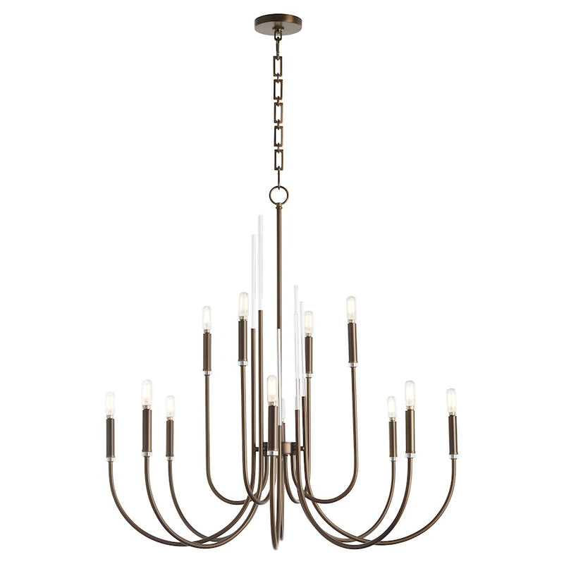 Quorum Summit 12Lt Chandelier, Dark Brass