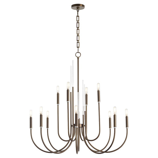 Quorum Summit 12Lt Chandelier, Dark Brass