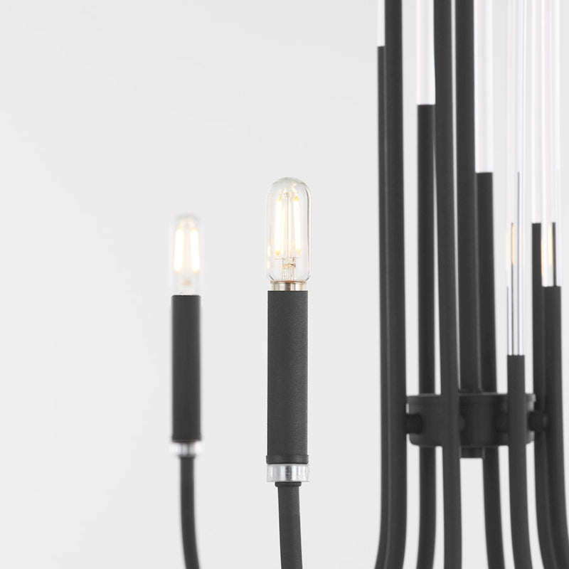 Quorum Summit 8Lt Chandelier, Textured Black