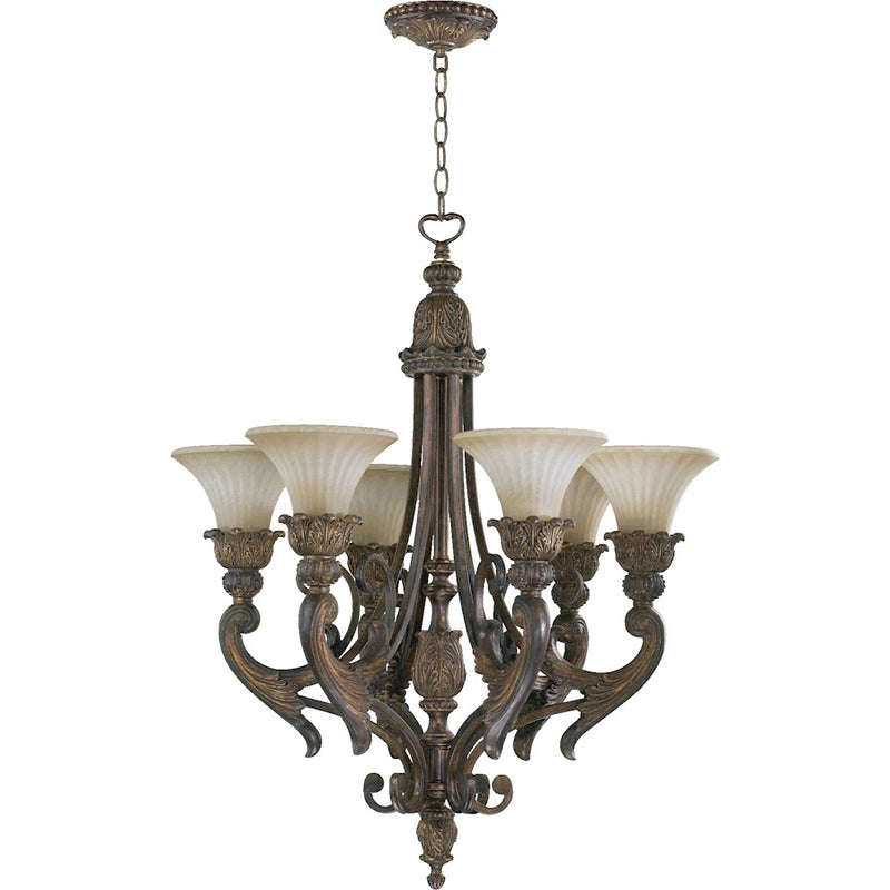 Quorum Madeleine 6 Light Chandelier, Corsican Gold