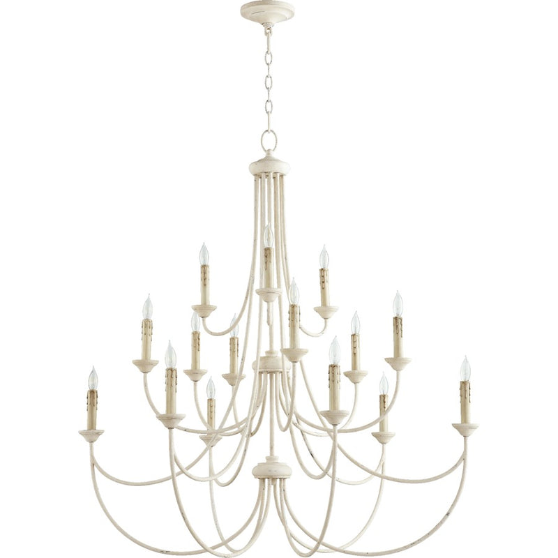 Quorum Brooks 15 Light Chandelier, Persian White