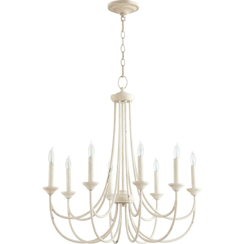Quorum Brooks 8 Light Chandelier, Persian White