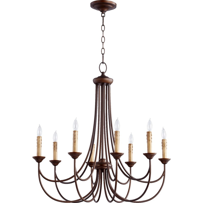 Quorum Brooks 8 Light Chandelier, Oiled Bronze