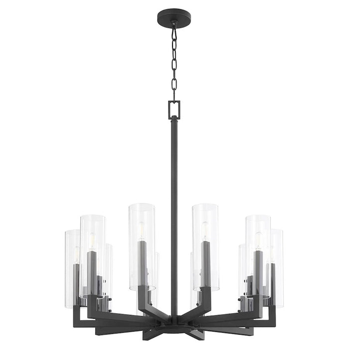 Quorum Harbin 10Lt Chandelier, Textured Black/Clear - 6277-10-69