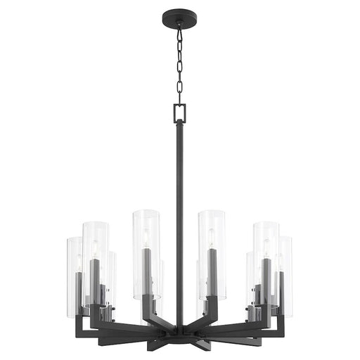 Quorum Harbin 10Lt Chandelier, Textured Black/Clear