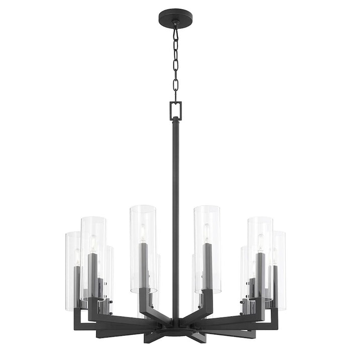 Quorum Harbin 10Lt Chandelier, Textured Black/Clear