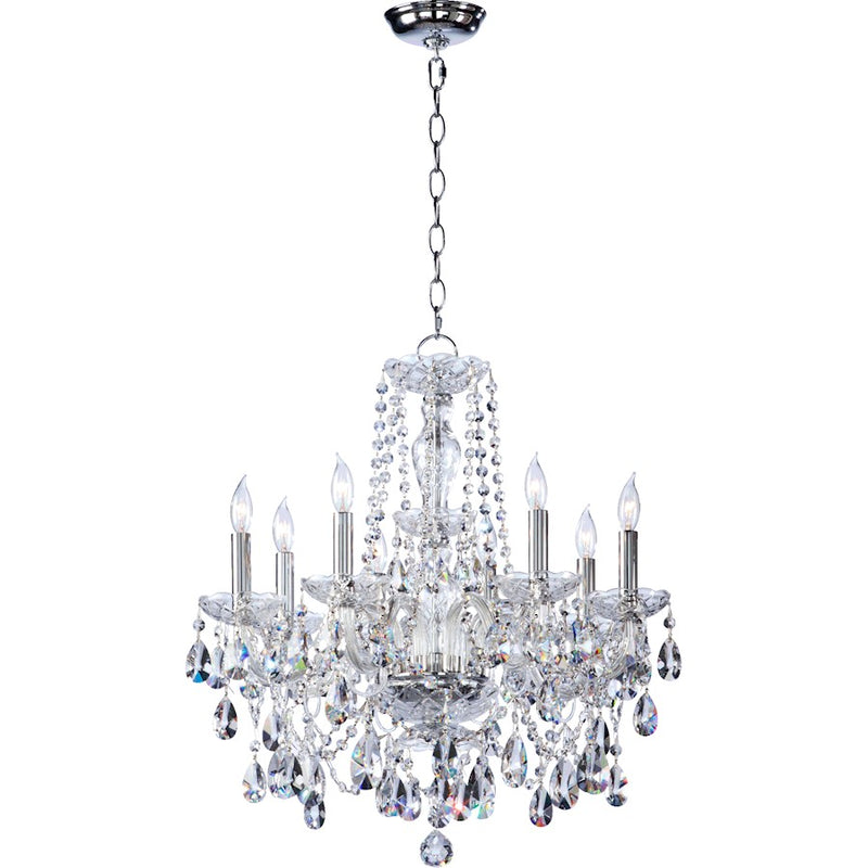 Quorum Bohemian Katerina 8 Light Chandelier, Chrome