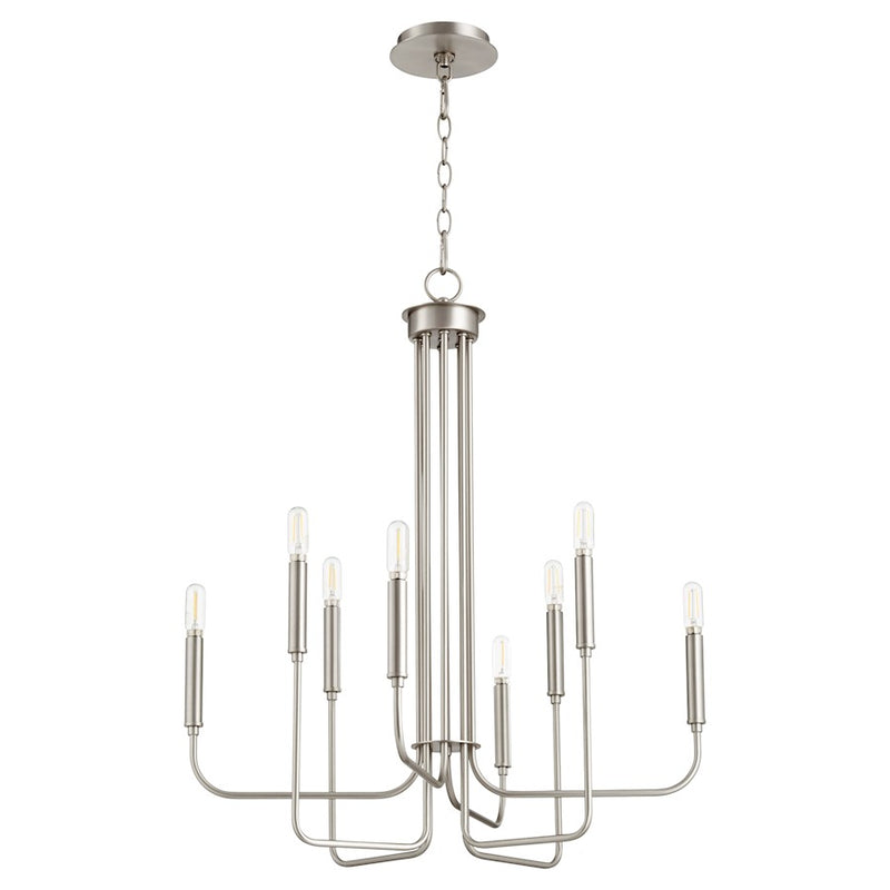 Quorum Hope 8 Light Chandelier, Satin Nickel