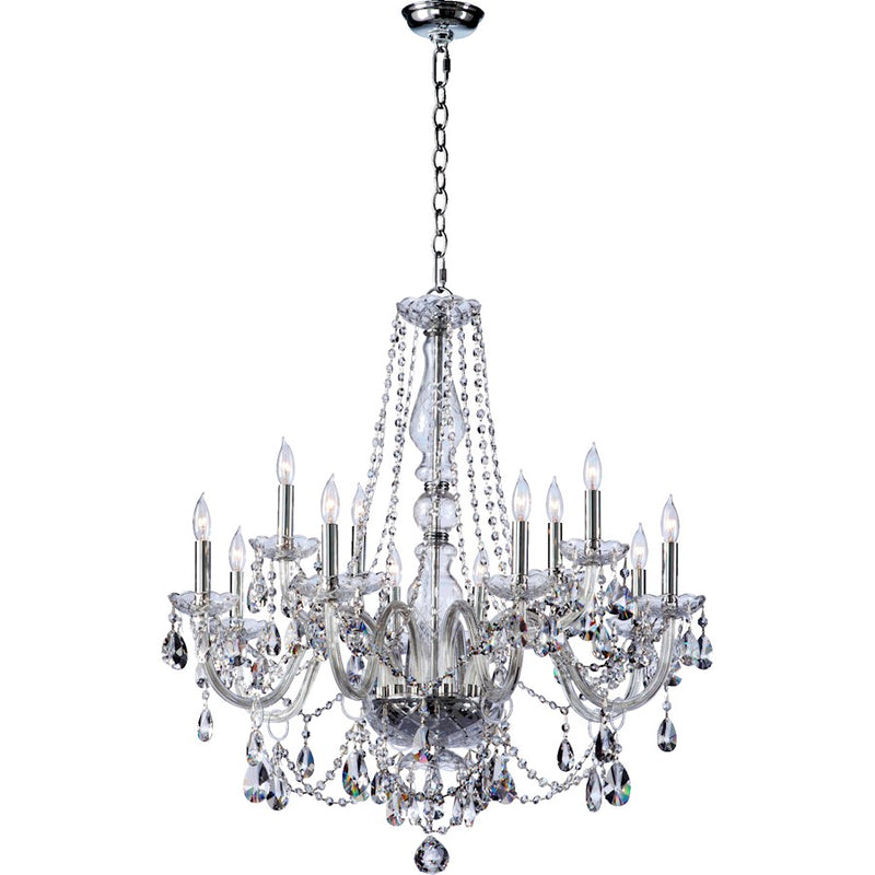 Quorum Bohemian Katerina 12 Light Chandelier, Chrome