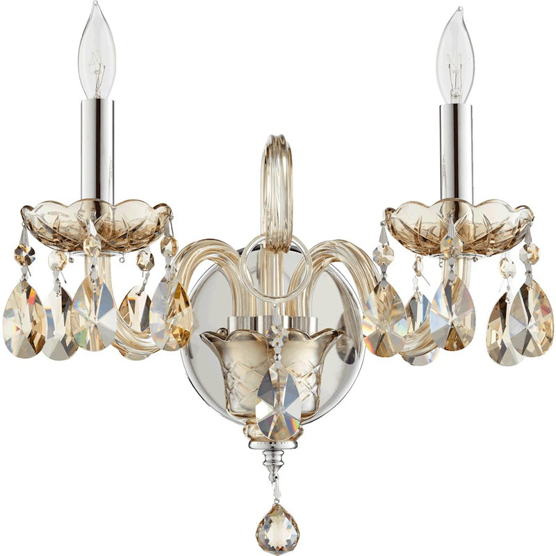 Quorum Bohemian Katerina 2 Light Wall Mount, Chrome