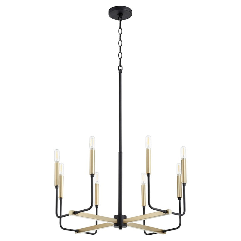 Quorum Lacy 8 Light Chandelier, NoirAged Brass