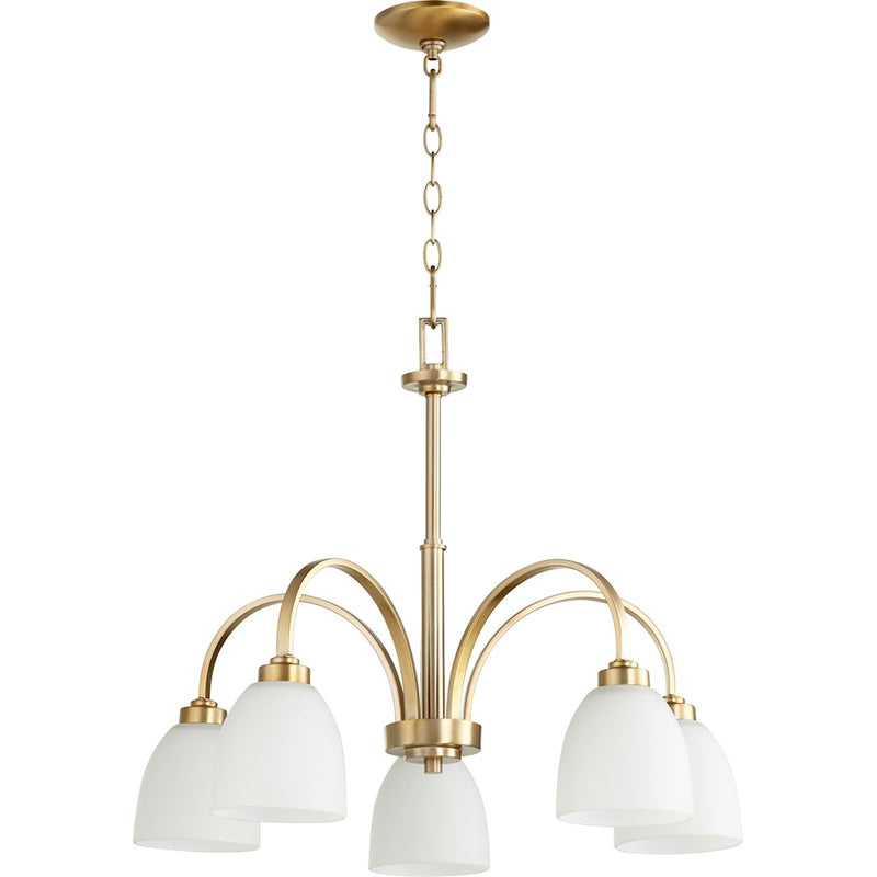 Quorum Reyes 5 Light 26' Nook Light, Aged Brass