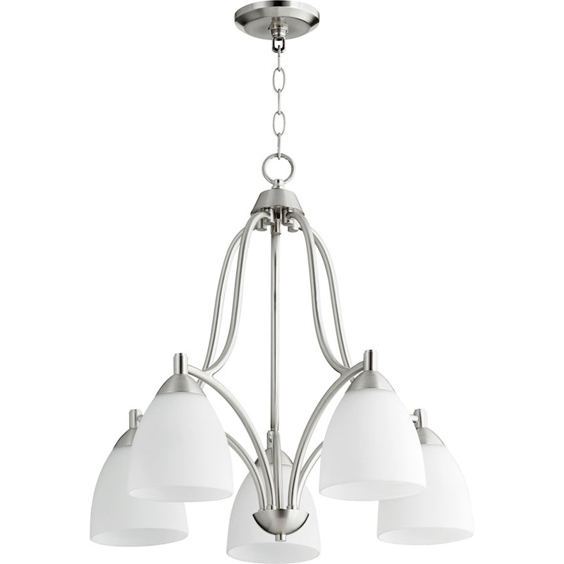 Quorum Barkley 5 Light Nook, Satin Nickel