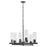 Quorum Juniper 6Lt Chandelier, Matte Black/Clear/Fluted