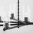 Quorum Juniper 6Lt Chandelier, Matte Black/Clear/Fluted