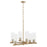 Quorum Juniper 6Lt Chandelier, Aged Brass/Clear/Fluted