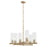 Quorum Juniper 6Lt Chandelier, Aged Brass/Clear/Fluted