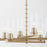 Quorum Juniper 6Lt Chandelier, Aged Brass/Clear/Fluted