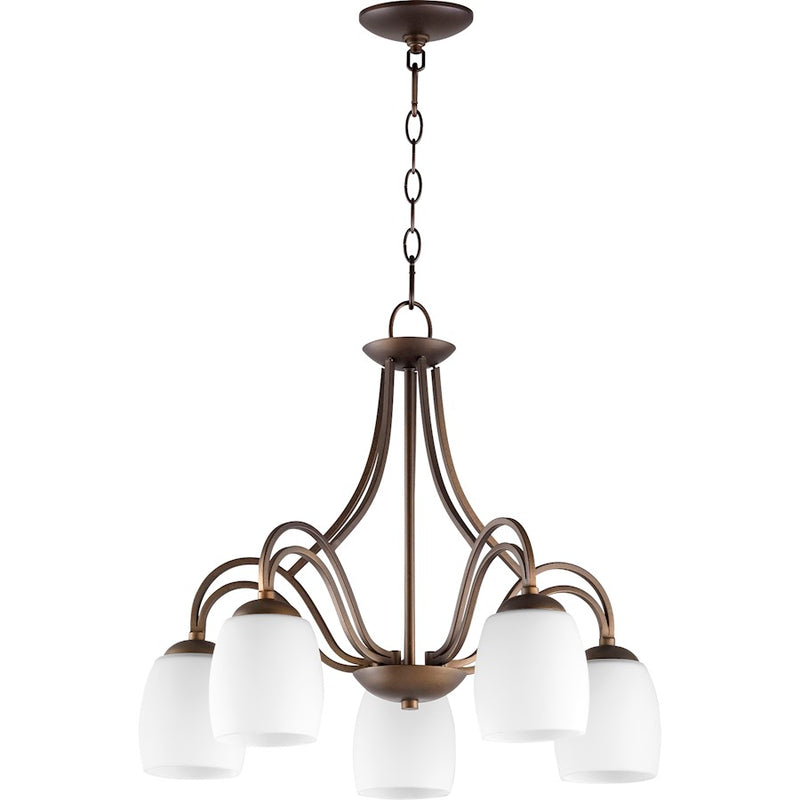 Quorum Willingham 5 Light 22.5' Nook Light, Oiled Bronze/Satin Opal