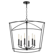 Quorum Mantle 6Lt Pendant, Matte Black - 6412-6-59