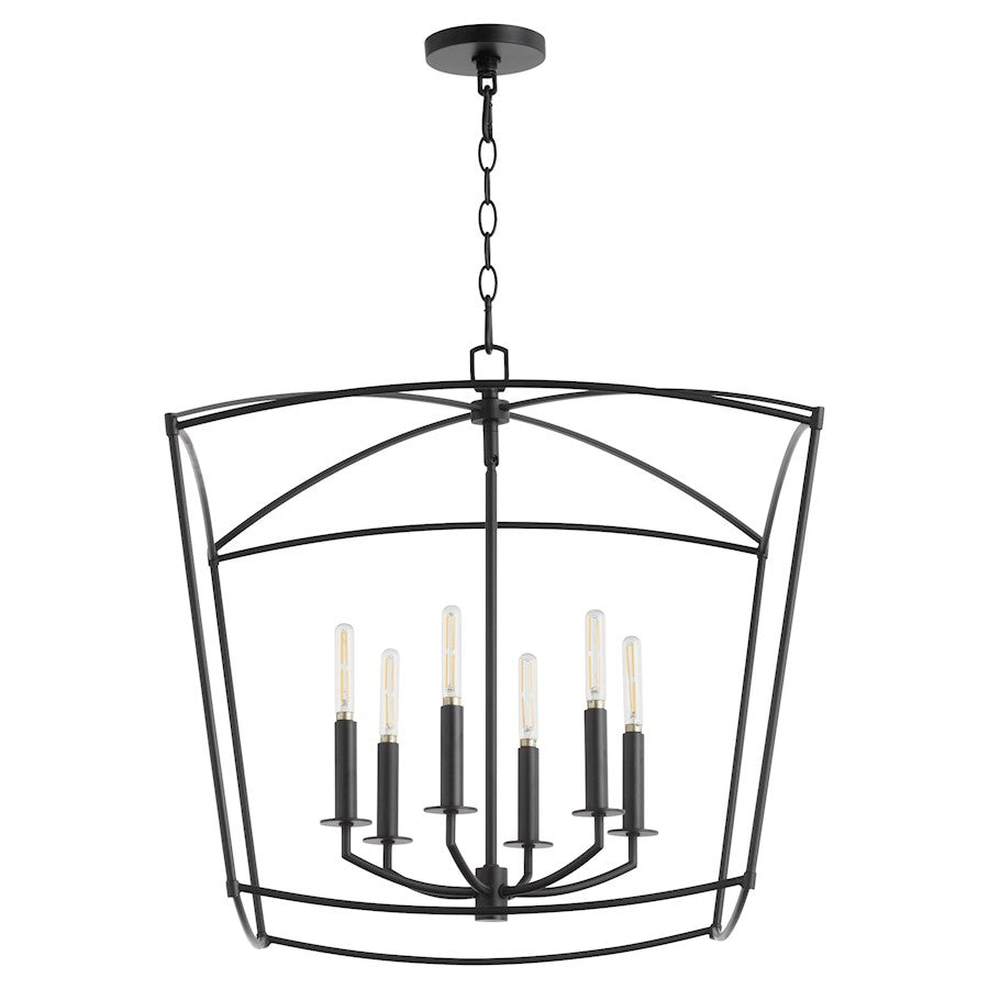 Quorum Mantle 6Lt Pendant, Matte Black - 6412-6-59