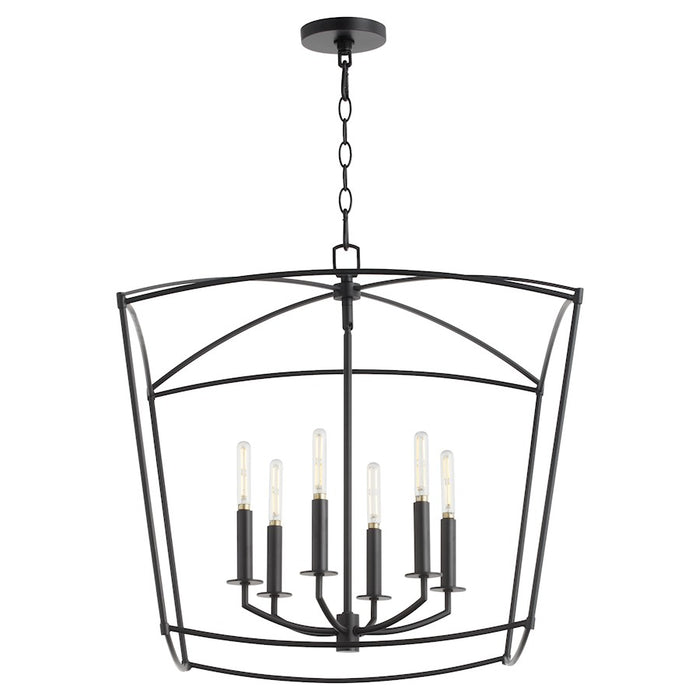 Quorum Mantle 6Lt Pendant, Matte Black