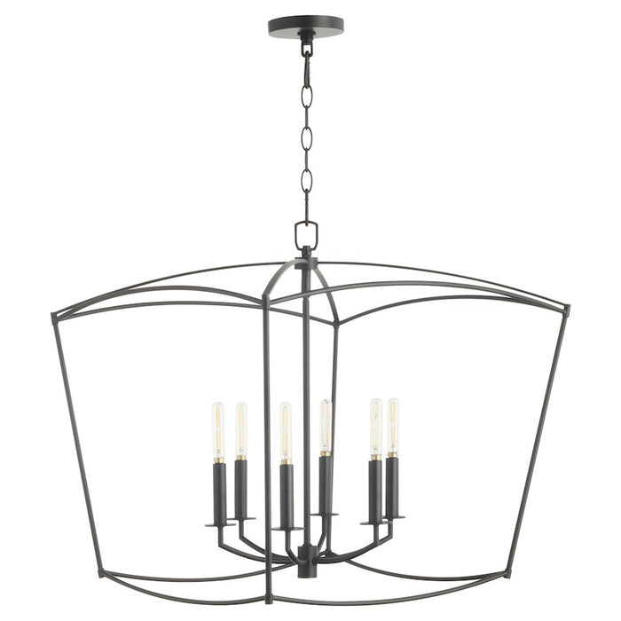 Quorum Mantle 6Lt Pendant, Matte Black