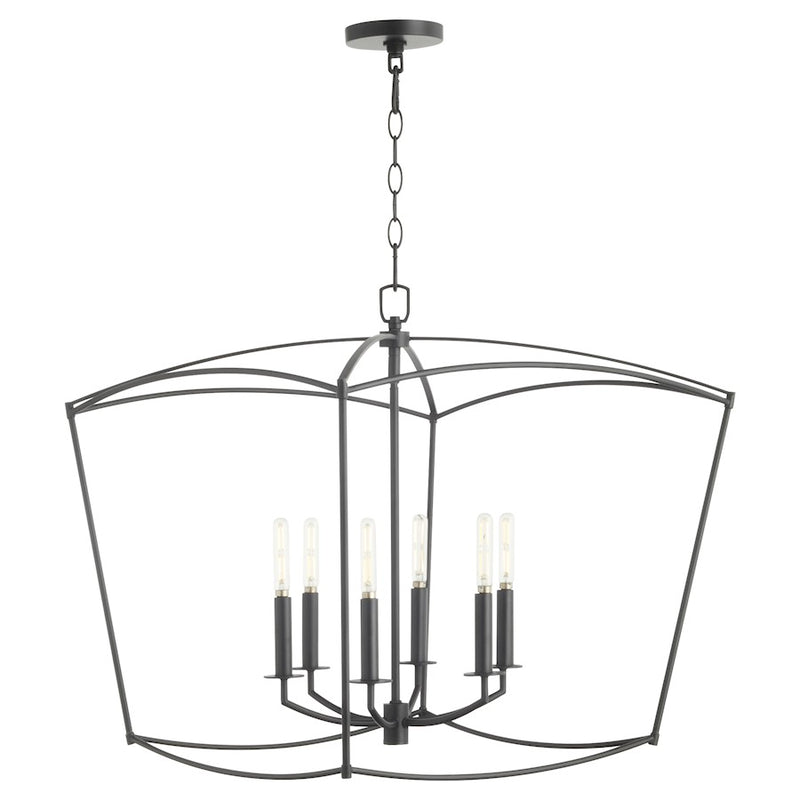 Quorum Mantle 6Lt Pendant, Matte Black