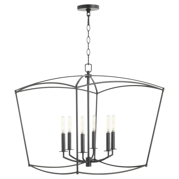 Quorum Mantle 6Lt Pendant, Matte Black