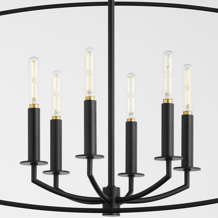 Quorum Mantle 6Lt Pendant, Matte Black