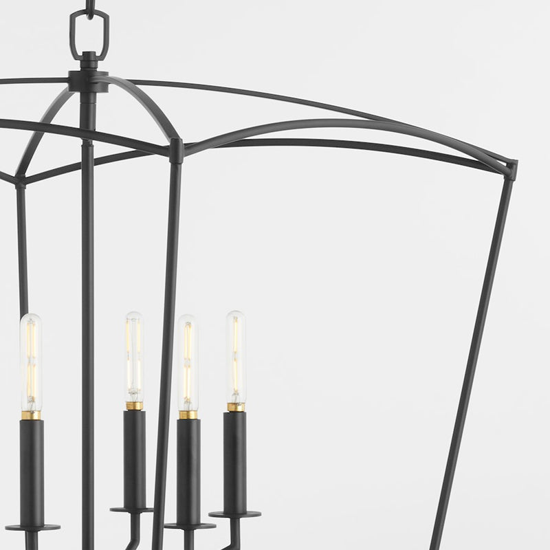 Quorum Mantle 6Lt Pendant, Matte Black