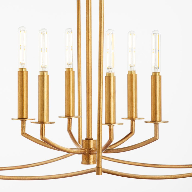 Quorum Mantle 6Lt Pendant, Gold Leaf