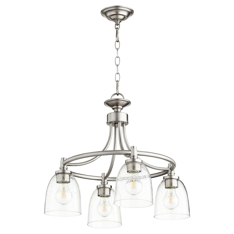Quorum Rossington 4 Light Nook, Satin Nickel/Clear Seeded