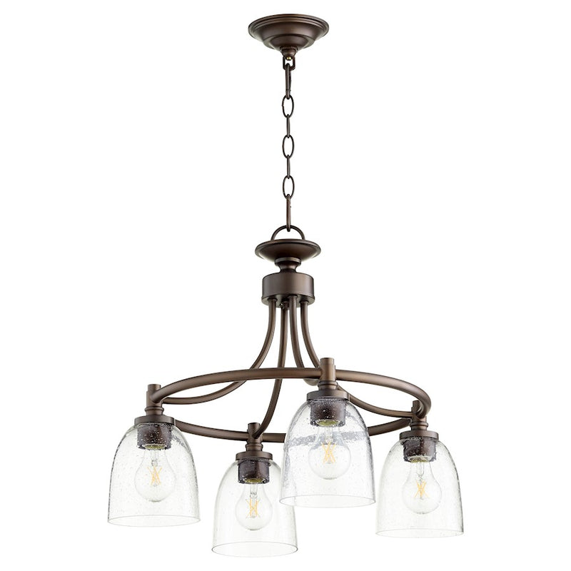 Quorum Rossington 4 Light Nook, Oiled Bronze/Clear Seeded