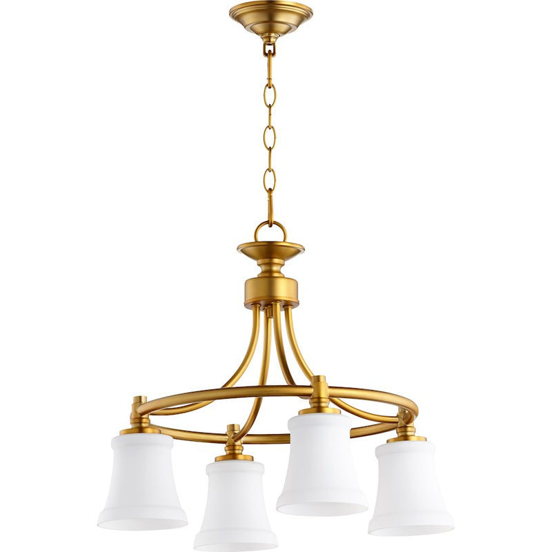 Quorum Rossington 4 Light 21' Nook Light, Aged Brass