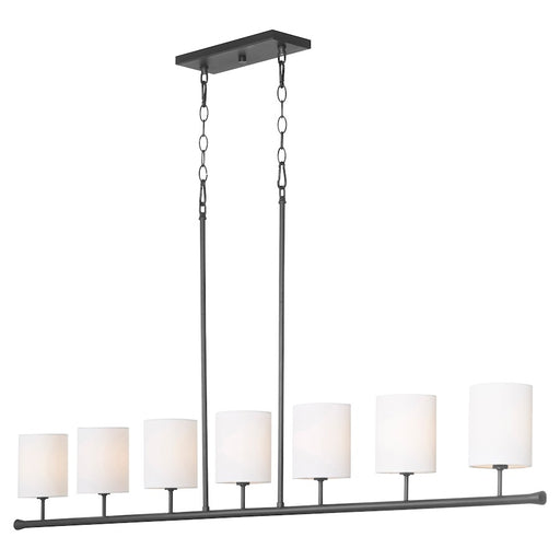 Quorum Harmony 7Lt Linear Chandelier, Matte Black/White