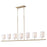 Quorum Harmony 7Lt Linear Chandelier, Aged Brass/White