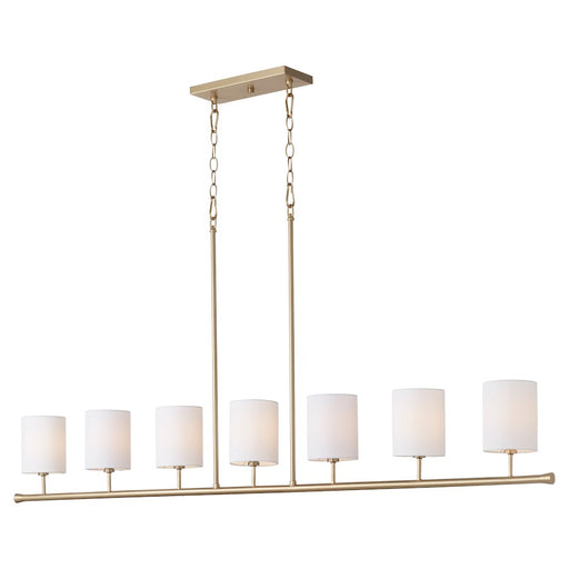 Quorum Harmony 7Lt Linear Chandelier, Aged Brass/White