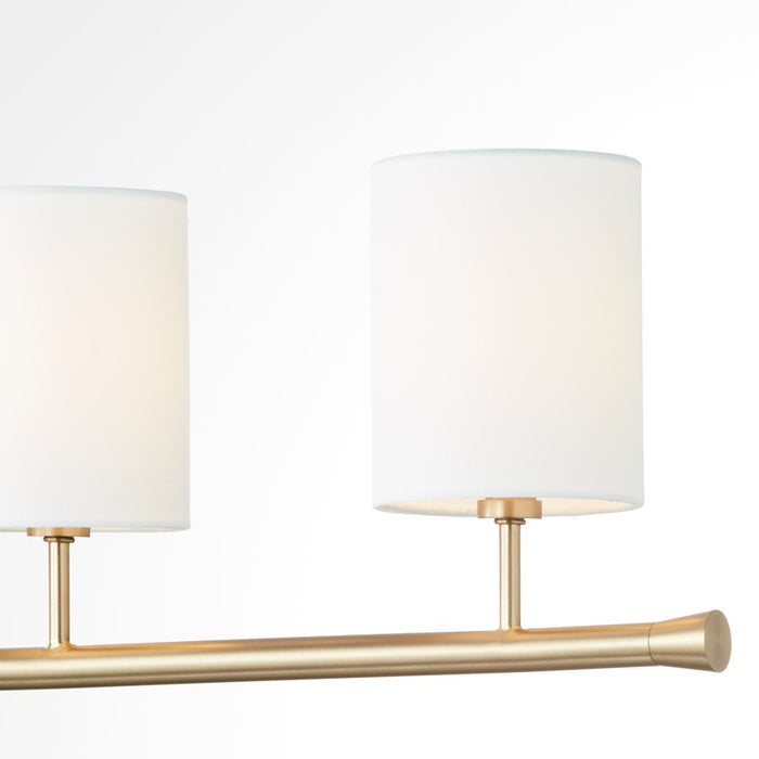 Quorum Harmony 7Lt Linear Chandelier, Aged Brass/White