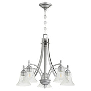 Quorum Aspen 5 Light Nook, Classic Nickel/Clear Seeded