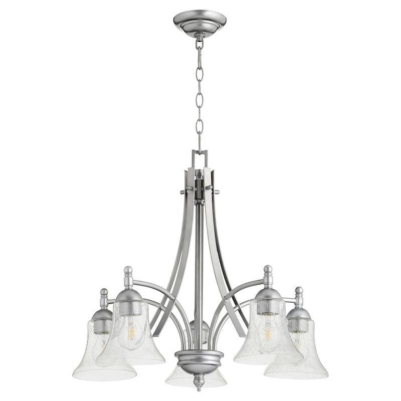 Quorum Aspen 5 Light Nook, Classic Nickel/Clear Seeded