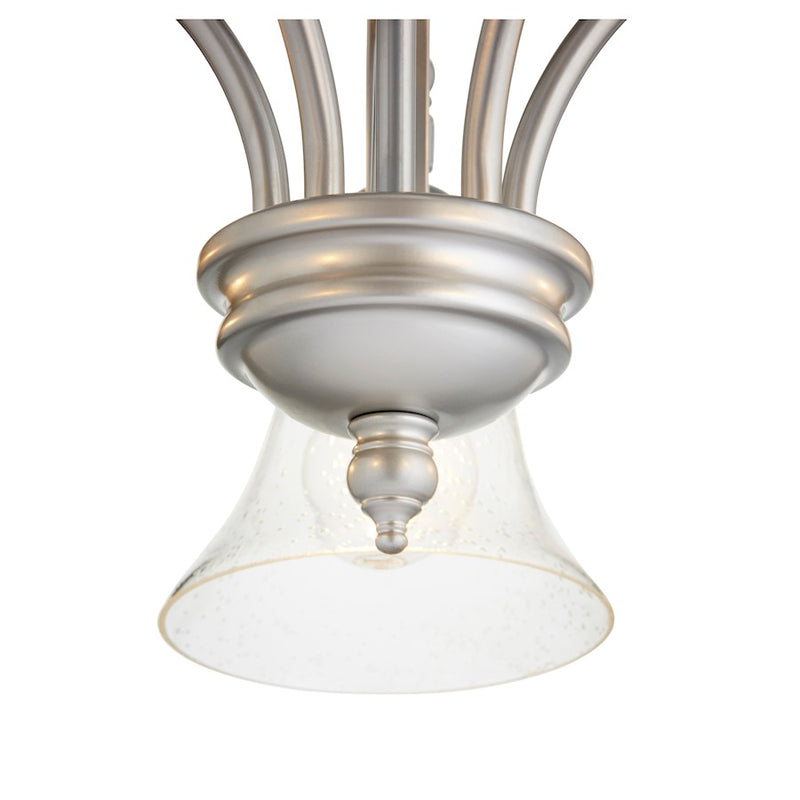 Quorum Aspen 5 Light Nook, Classic Nickel/Clear Seeded