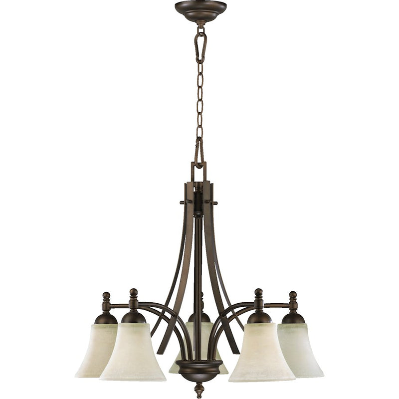 Quorum Aspen 5 Light Chandelier, Oiled Bronze