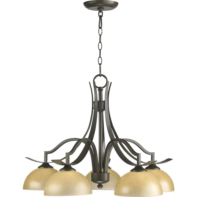 Quorum Atwood 5 Light Chandelier, Oiled Bronze